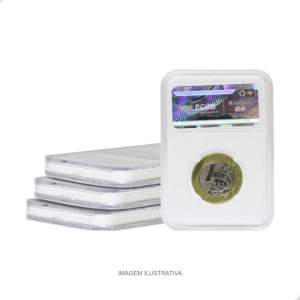 3 Cápsulas Acrílica para Moeda Slab PCCB 25mm Imagem de 3 Cápsulas Acrílica para Moeda Slab PCCB 25mm