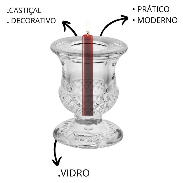 3 Castiçal de Vidro Porta Velas Transparente para Decoração - Freecom Imagem de 3 Castiçal de Vidro Porta Velas Transparente para Decoração