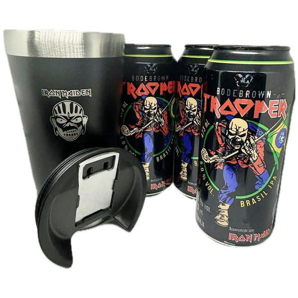 Imagem de 3 Cerveja Ipa Trooper Iron Maiden 473Ml + Copo Térmico 500Ml