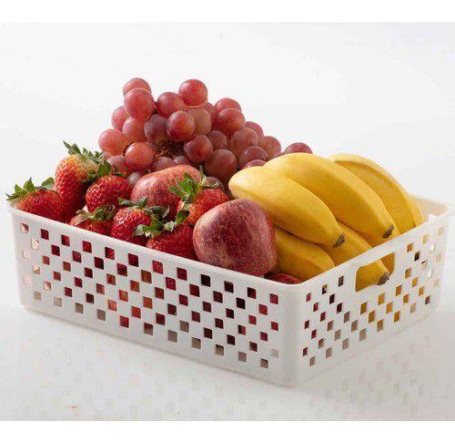 3 Cestas Organizadoras Quadratta branco para gavetas, armários, lavanderias, cozinha, banheiro, quarto - Paramount Imagem de 3 Cestas Organizadoras Quadratta branco para gavetas, armários, lavanderias, cozinha, banheiro, quarto