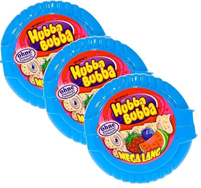 Imagem de 3 CHICLETE HUBBA BUBBA BUBBLE TAPE Mega Long Triple Mix 56g