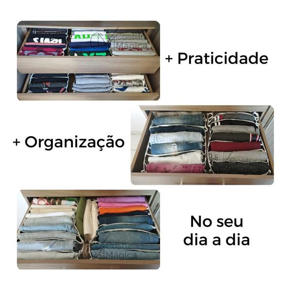 Imagem de 3 Colmeia Organizadora de Gaveta Para Camiseta, Blusinhas, Blusa - M 40x25x10