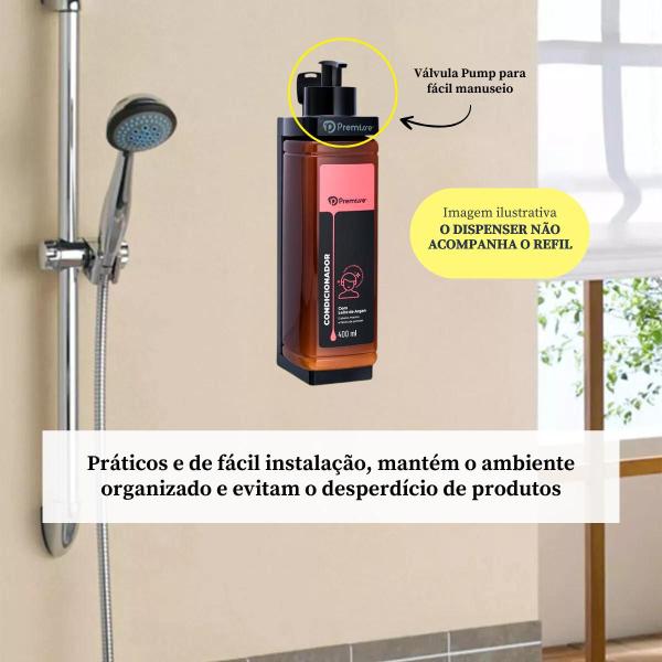 Imagem de 3 Condicionador Cabelos Refil 400ml para dispenser Premisse banheiro Chuveiro Hotel Pousada Clínica