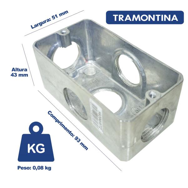 Imagem de 3 Condulete 3/4" Múltiplo Tipo X alumínio galvanizado Tramontina