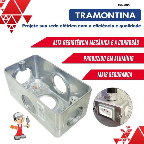3 Condulete 3/4" Múltiplo Tipo X alumínio galvanizado Tramontina Imagem de 3 Condulete 3/4" Múltiplo Tipo X alumínio galvanizado Tramontina