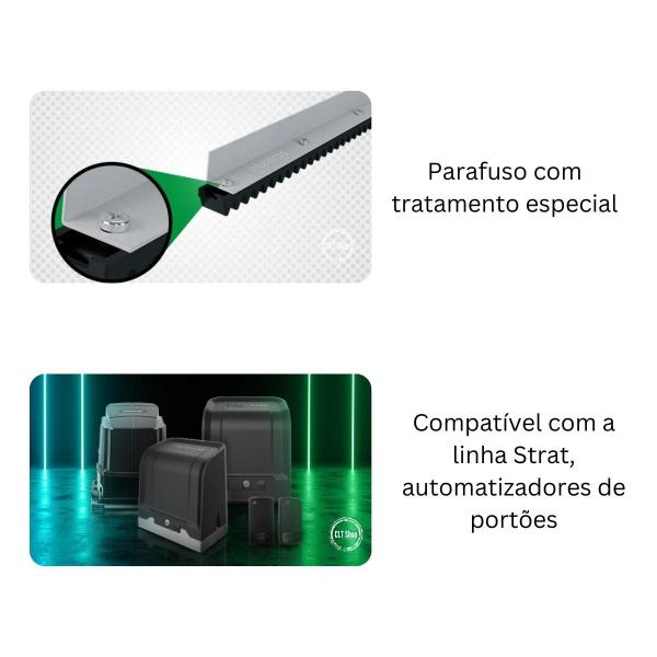 Imagem de 3 Cremalheira Aço Gomos ABS P/ portão deslizante Intelbras