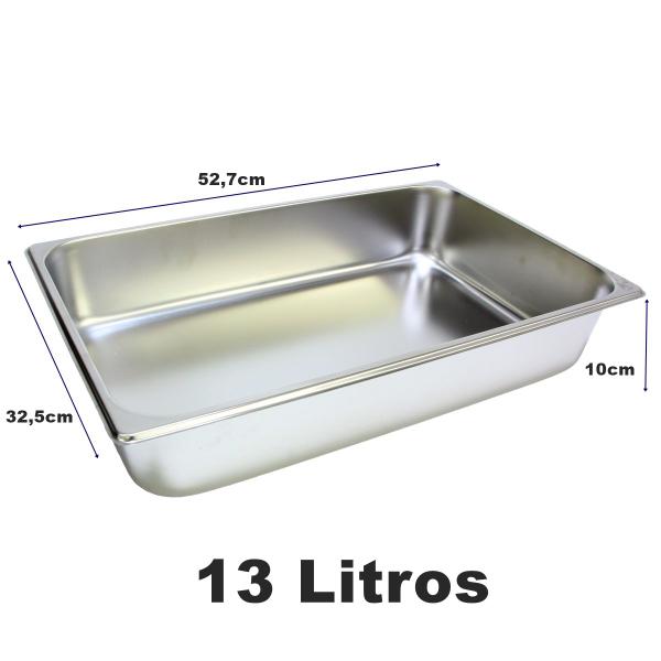 Imagem de 3 Cubas Gastronomica Inox com tampa 1/1x100 Gn Buffet Cozinha