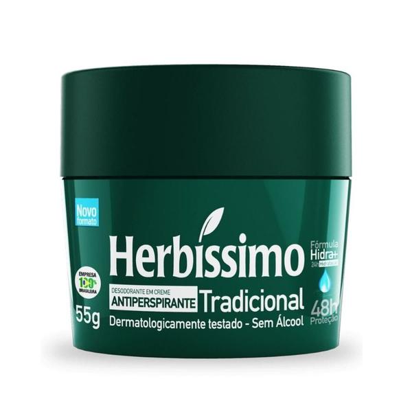 Imagem de 3 Desodorante Creme Herbissimo Tradicional Antitranspirante