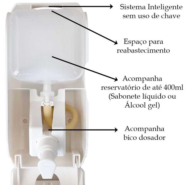 Imagem de 3 dispenser saboneteira sabonete líquido + 3 toalheiro papeleira porta papel interfolha banheiro 