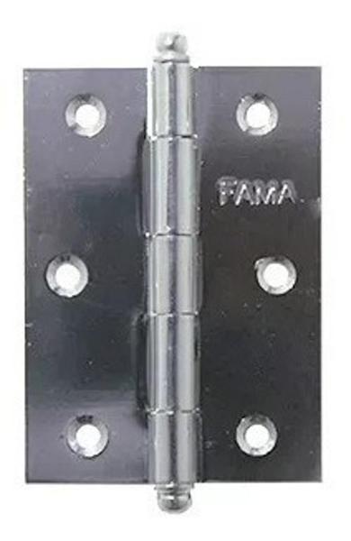 Imagem de 3 Dobradiça Para Porta 3 1/2 Fama Ferro Cromado Kit Com 3