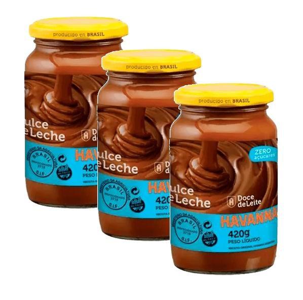 Imagem de 3 Doce Leite Havanna Zero Açúcar Dulce De Leche Vidro 420g