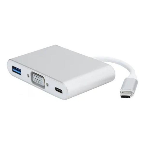 Imagem de 3 em 1 hub tipo C USB C para USB3.0 / VGA/adaptador tipo C Conversor 1080P