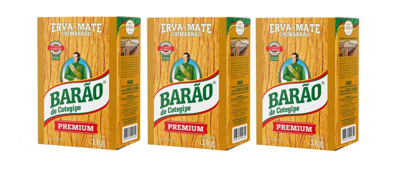 3 Erva Mate Chimarrão BARÃO PREMIUM VÁCUO Sem Açúcar 1 Kg - Barão de Cotegipe Imagem de 3 Erva Mate Chimarrão BARÃO PREMIUM VÁCUO Sem Açúcar 1 Kg