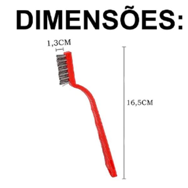 Imagem de 3 Escovas Multiuso Coloridas Cerdas De Aço Nylon Limpeza em Geral Latão Aço Nylon com Cabo Universal