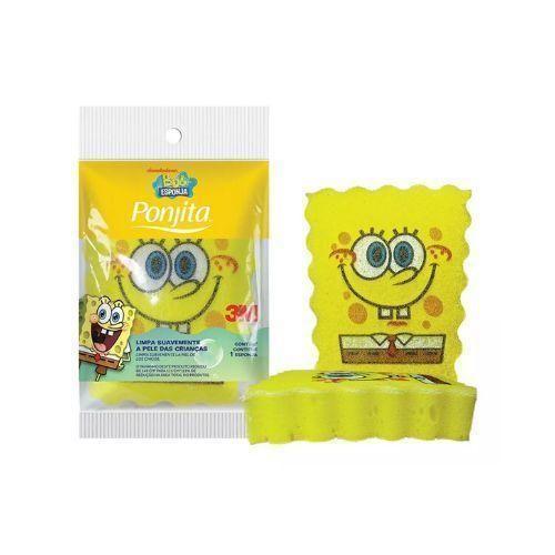 Imagem de 3 Esponja Ponjita De Banho Bob Esponja Infantil 3M