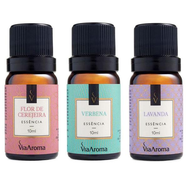 Imagem de 3 Essencias para Aromatizador - Lavanda, Verbena e Flor de Cerejeira