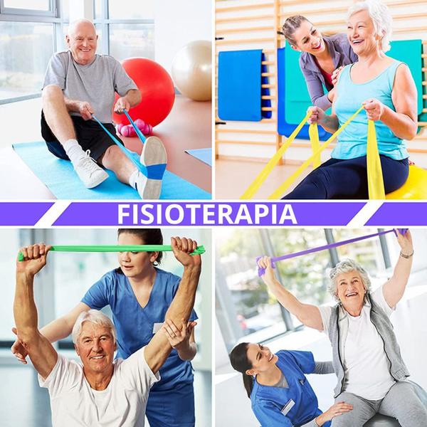 Imagem de 3 Faixas Elástica Thera Band Para Exercício Fisioterapia Pilates Alongamento Yoga 1,5m