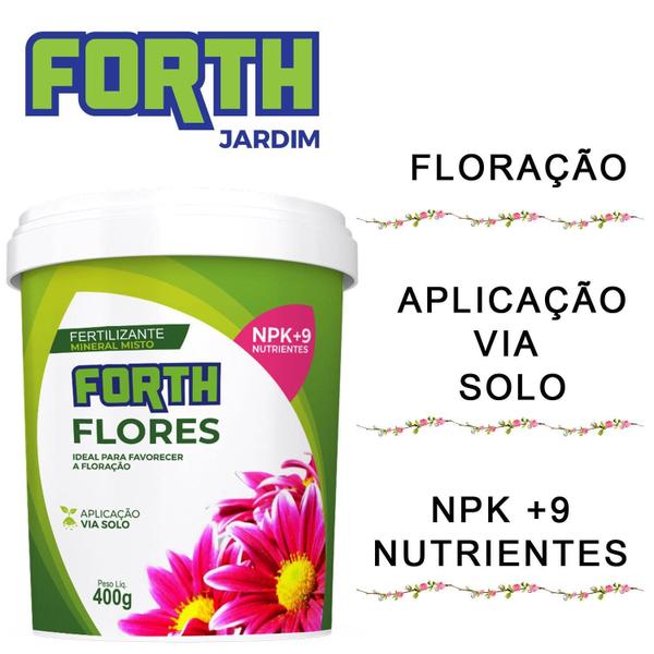 Imagem de 3 Fertilizante Forth Flores 400g  Favorece o florescimento