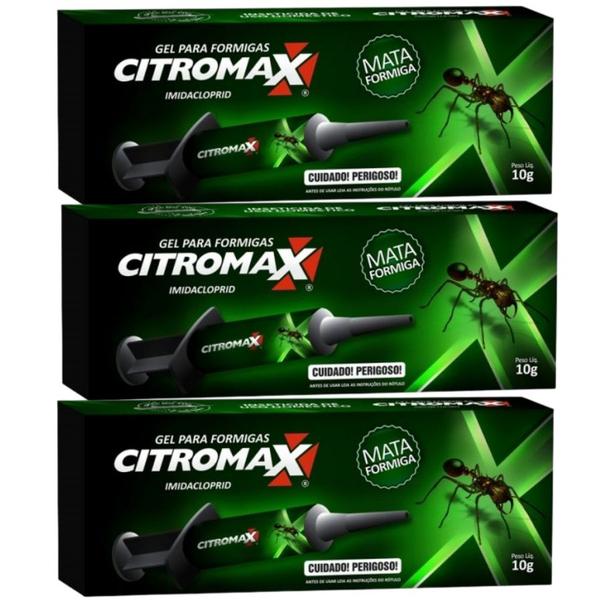 Imagem de 3 Formicida Gel para Formigas Super atrativa Citromax 10g