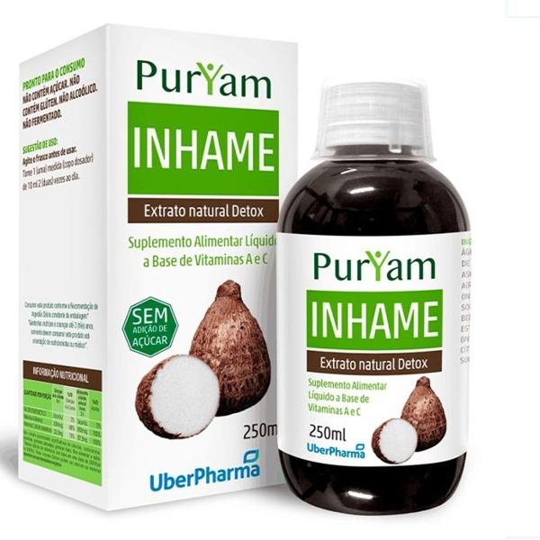 Imagem de 3 Frascos Inhame Puro 250ml - Puryam Uberpharma Suplemento Nutricional Vitaminas A e C