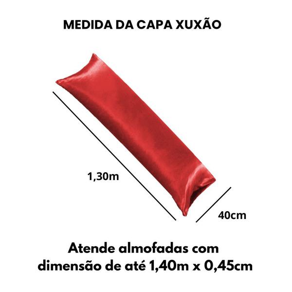 Imagem de 3 Fronha Capa Travesseiro Xuxão Cetim Vermelho 1,30x0,40