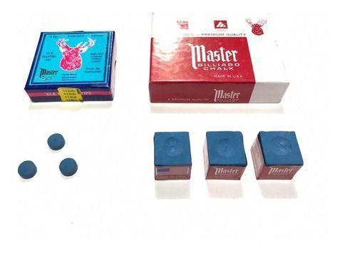 Imagem de 3 Giz Master P/ Sinuca + 3 Solas Master 11mm / Bilhar