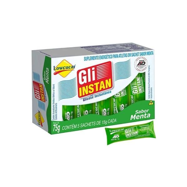 3 Gli-Instan Glicose Instantânea Lowçucar Menta 5X15G - Lowcucar Imagem de 3 Gli-Instan Glicose Instantânea Lowçucar Menta 5X15G