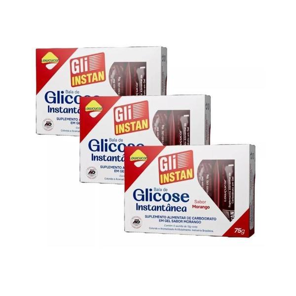 3 Gli-Instan Glicose Instantânea Lowçucar Morango 5X15G - Lowcucar Imagem de 3 Gli-Instan Glicose Instantânea Lowçucar Morango 5X15G
