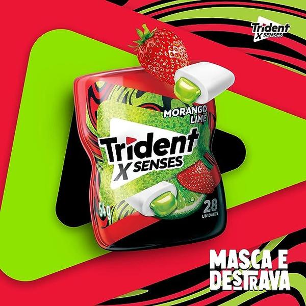 Imagem de 3 Goma Mascar Morango Lime Trident X Senses 28 Unidades 54g