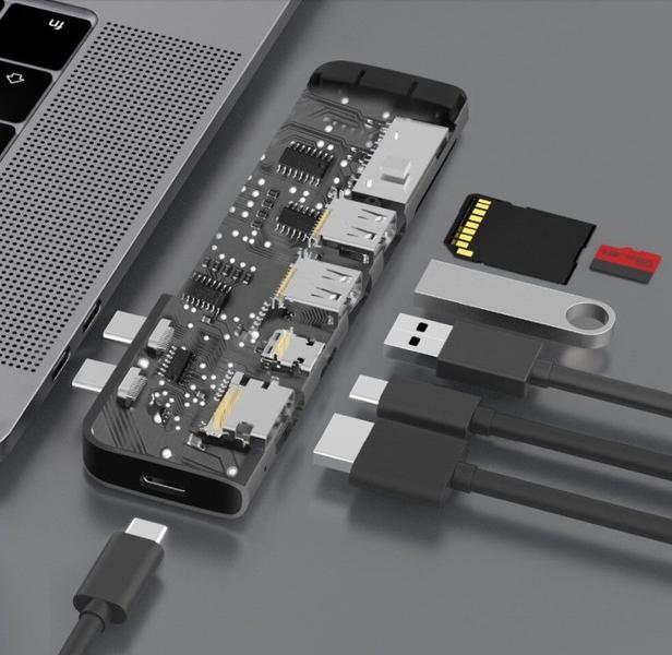 Imagem de 3 Hubs Adaptador 7 em 1 USB-C HDMI 4k Thunderbolt MacBook