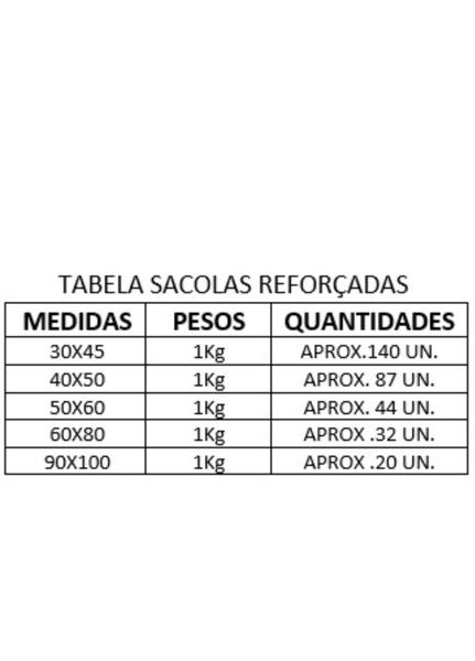 Imagem de 3 KG  SACOLAS PLÁSTICA BRANCA 50x60  REFORÇADA RECICLADA