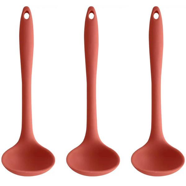 Imagem de 3 Kit de Conchas Silicone Cozinha Sopa Caldo Feijão OU Terracota Talher Utensílios