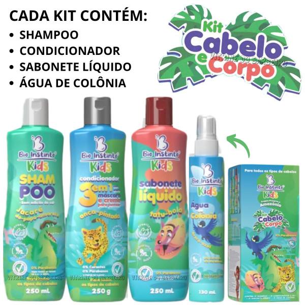 Imagem de 3 Kits Banho Cuidado Infantil Para Cabelo Corpo Kids Higiene