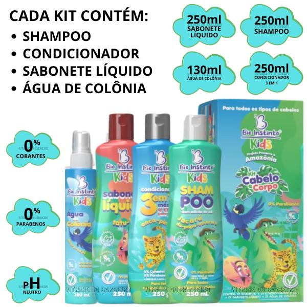 Imagem de 3 Kits Cabelo Corpo Kids P/ Higiene Criança e Recém Nascido!