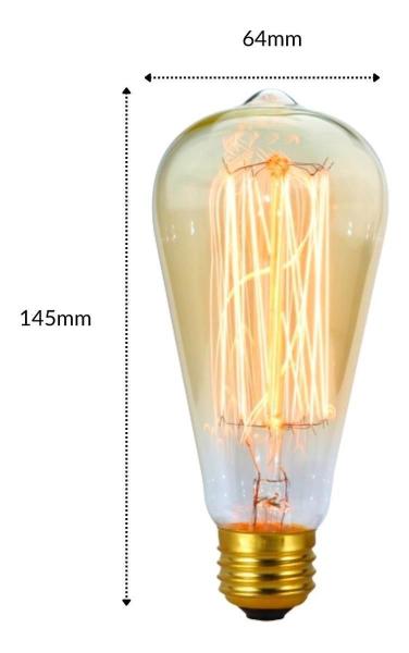 Imagem de 3 Lâmpada Filamento Carbono Bulbo St64 Vintage Retro Edison