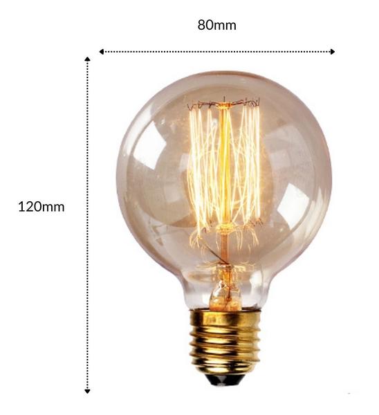 Imagem de 3 Lâmpada Filamento Carbono G80 Vintage Retro 40w 110v 220v