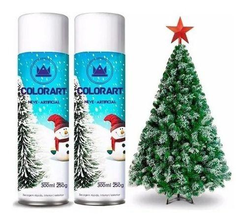 Imagem de 3 Lata Neve Artificial Spray Colorart 300ml Decoração Natal