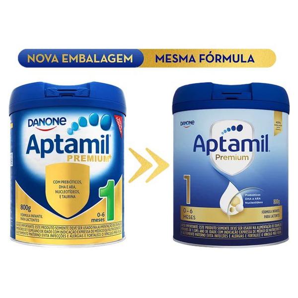 Imagem de 3 latas Aptamil Premium 1, 800 gr Fórmula infantil em pó Danone