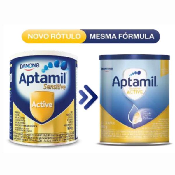 Imagem de 3 latas- Aptamil Sensitive ACTIVE Fórmula Infantil em pó-Danone-800GR