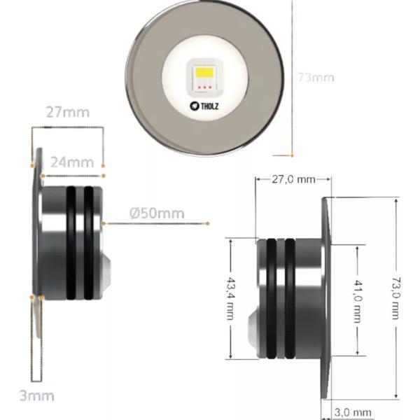 Imagem de 3 Led Slim Rgb 20w Inox Piscina Smartpool e Fonte 5a Cabo 2m