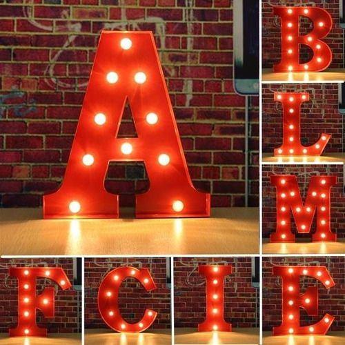 Imagem de 3 Letras Letra Luminária Led 3d Luminosa Decorativa Festa