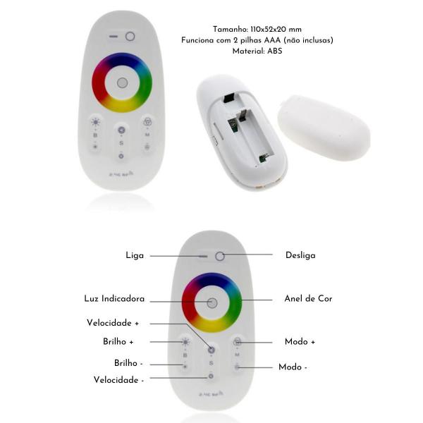 Imagem de 3 Luminárias Leds 12V Piscina Rgb 9W Controladora Módulo