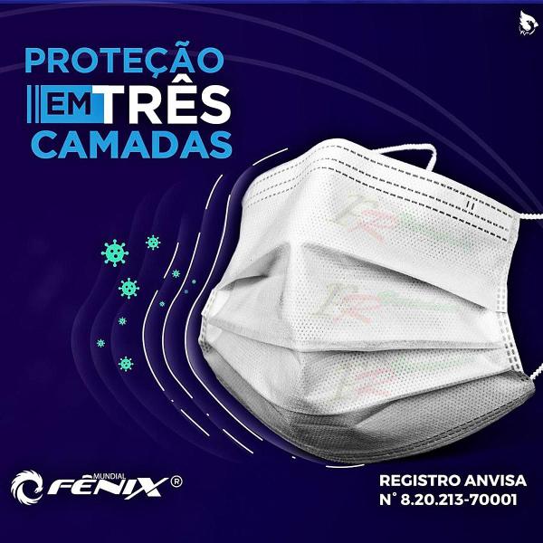 Imagem de 3 Máscara Descartável Branco Proteção Tripla Cx C/50 Peças