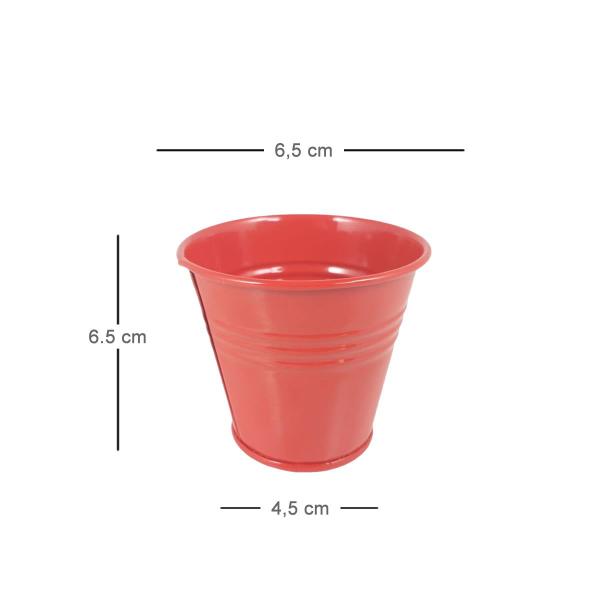 Imagem de 3 Mini vaso cachepot metal decorativo vasinho festa vermelho