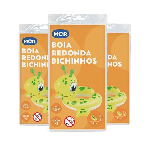 Imagem de 3 Mor Boia Inflável Redonda Bichinhos 54x35cm Suporta 30kg