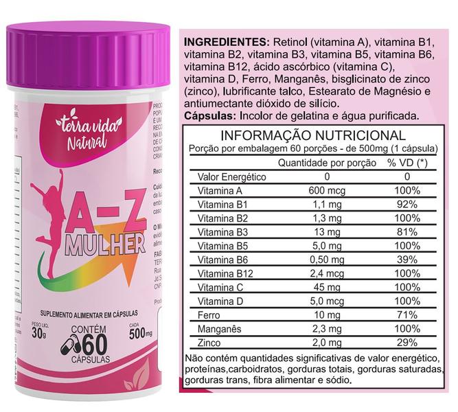 Imagem de 3 Multivitamínico A-Z Mulher 60 cápsulas