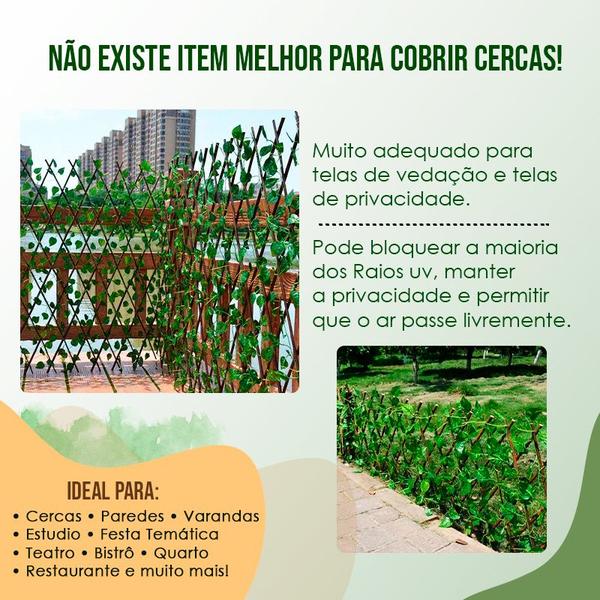 Imagem de 3 Muro Inglês Treliça Jardim Gradil Painel C/folhas