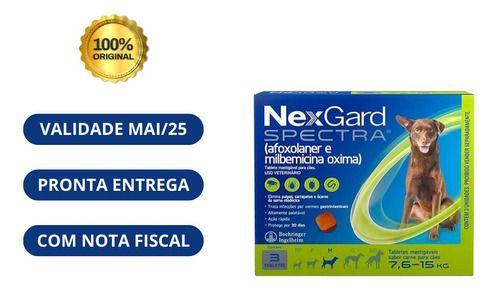 Imagem de 3 Nexgard Spectra Antipulgas Para Cães Cão 7,6 A 15 Kg 9 Tab