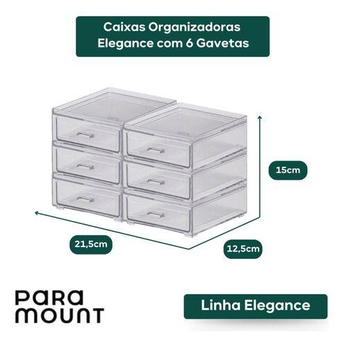 Imagem de 3 Organizador Caixa C/ 2 Divisória Porta Maquiagem Acrílico