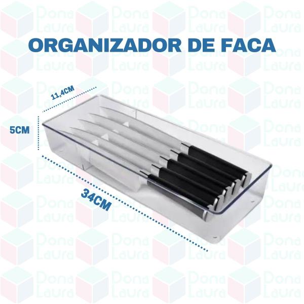 Imagem de 3 Organizadores Gaveta Faca 5 Divisórias Acrílico Resistente